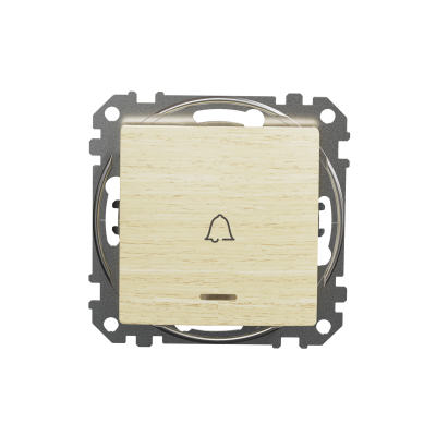 Sedna Design & Elements Przycisk zwierny zwierny /dzwonek/ z podświetleniem brzoza efekt drewna SDD180131L SCHNEIDER (SDD180131L)
